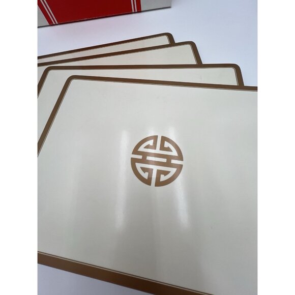 VTG RARE 1980's Pimpernel Asian Motif Acrylic Cork Back Placemats Set of 4 - Picture 3 of 8